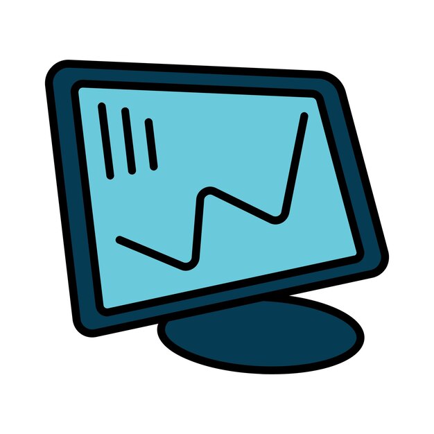 Ícono de análisis de línea de datos Monitor gráfico análisis de datos estadísticas análisis informe de investigación tendencias información métricas gráfico de rendimiento visualización análisis de mercado de finanzas empresariales