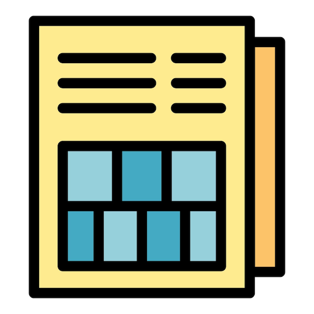 Icono de análisis de negocios Icono de vector de análisis de negocios de contorno para diseño web aislado en color plano de fondo blanco