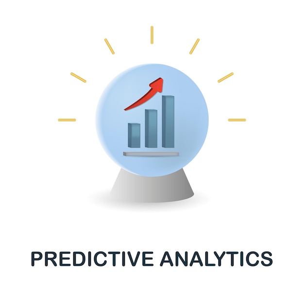 Ícono de análisis predictivo ilustración 3d de la colección de relaciones con el cliente ícono 3d de análisis predictivo creativo para infografías de plantillas de diseño web y más