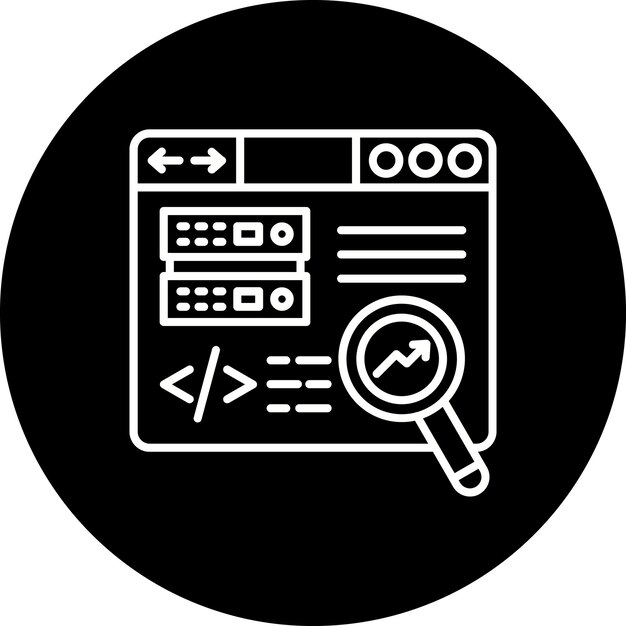 Ícono de análisis de la web