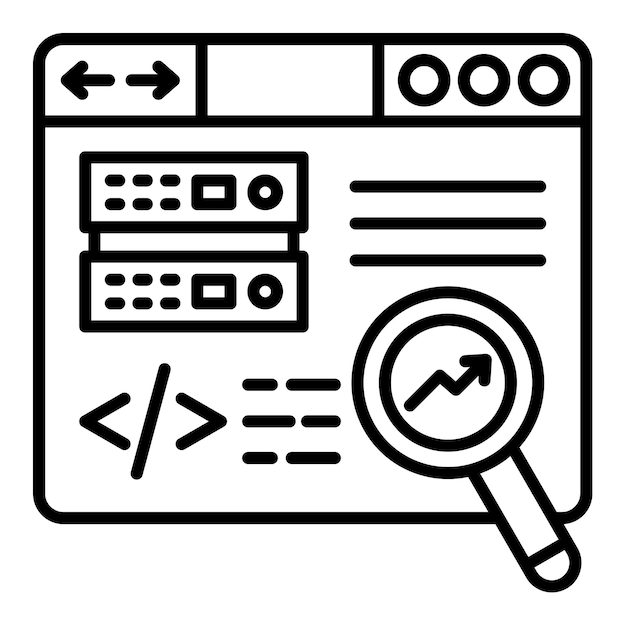 Ícono de análisis de la web