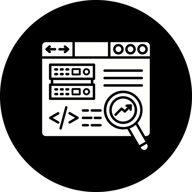 Ícono de análisis de la web