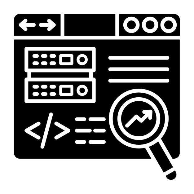 Ícono de análisis de la web