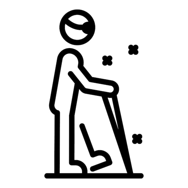Icono de anciano ciego Contorno de icono de vector de anciano ciego para diseño web aislado sobre fondo blanco