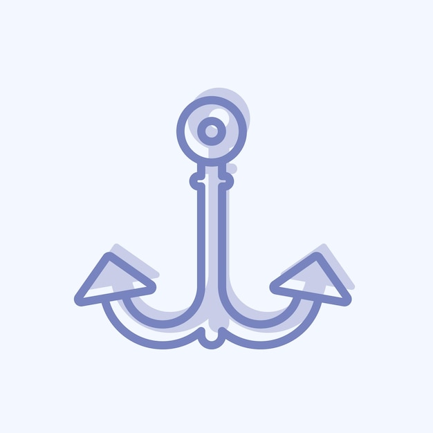 Ícono ancla 1 adecuado para el símbolo del mar estilo de dos tonos diseño simple editable