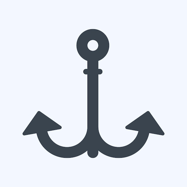 El icono de ancla 1 es adecuado para el estilo de glifo del símbolo del mar diseño simple editable