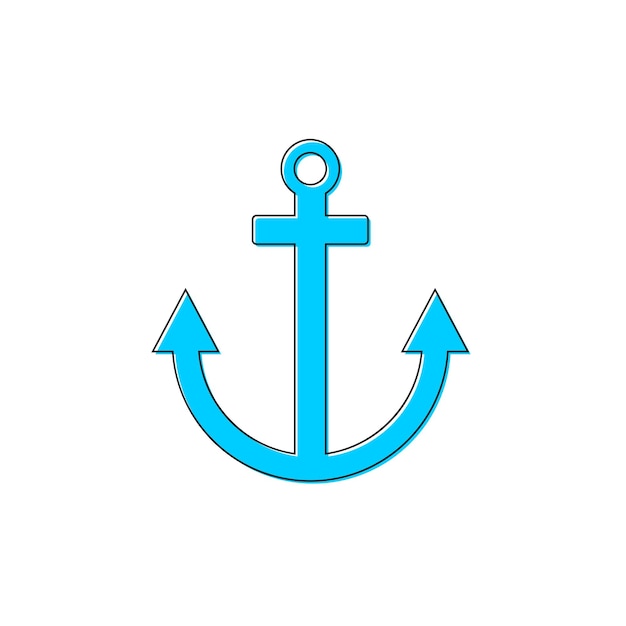 El icono de ancla aislado plantilla de diseño gráfico de aplicación signo de viaje de verano símbolo vector ilustrado