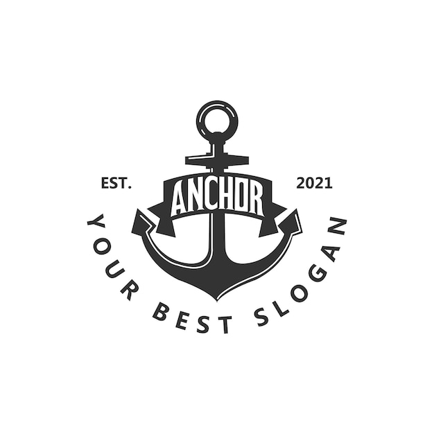 Icono del ancla Icono del mar del ancla Ilustración sencilla