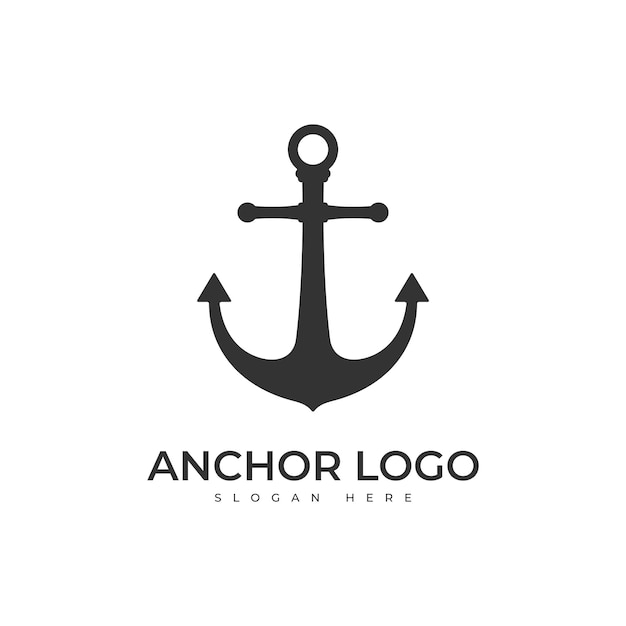 Icono del ancla Icono del mar del ancla Ilustración sencilla