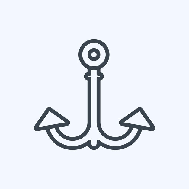 Ícono de anclaje 1 adecuado para el estilo de línea de símbolo de mar diseño simple editable