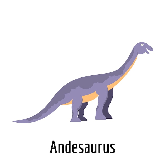 Icono de Andesaurus Ilustración plana del icono de vector de Andesaurus para web