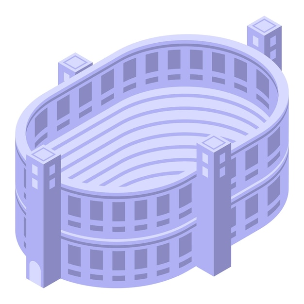 Icono de anfiteatro de viaje vector isométrico Edificio de la ciudad Cultura de escena