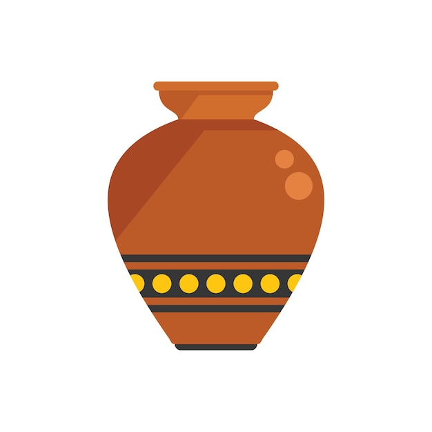 Icono de ánfora de aceite vector plano Jarrón antiguo Jarro aislado