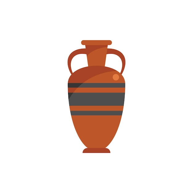 Icono de ánfora de arcilla vector plano olla griega Cerámica antigua aislada