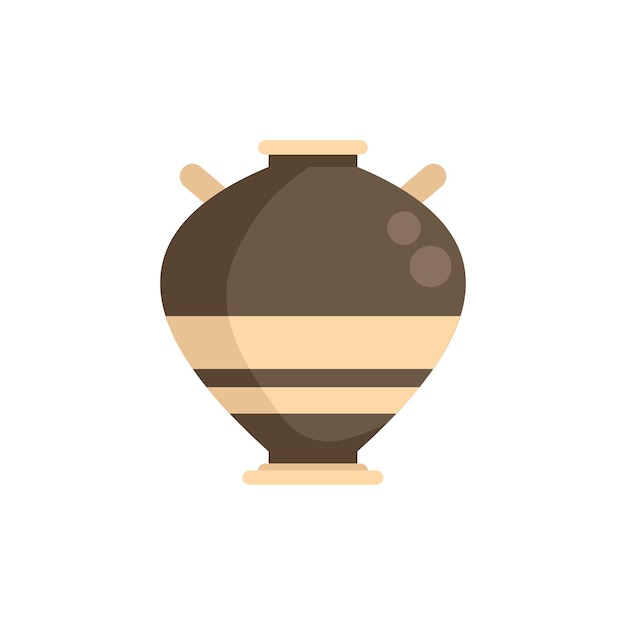 Icono de ánfora de cerámica vector plano Jarra antigua Olla de forma aislada