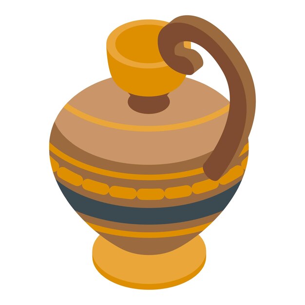 Icono de ánfora de urna Isométrica de icono de vector de ánfora de urna para diseño web aislado sobre fondo blanco