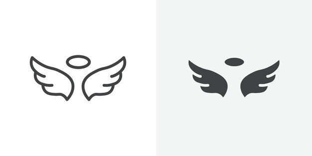 Ícono de ángel Signo vectorial de contorno
