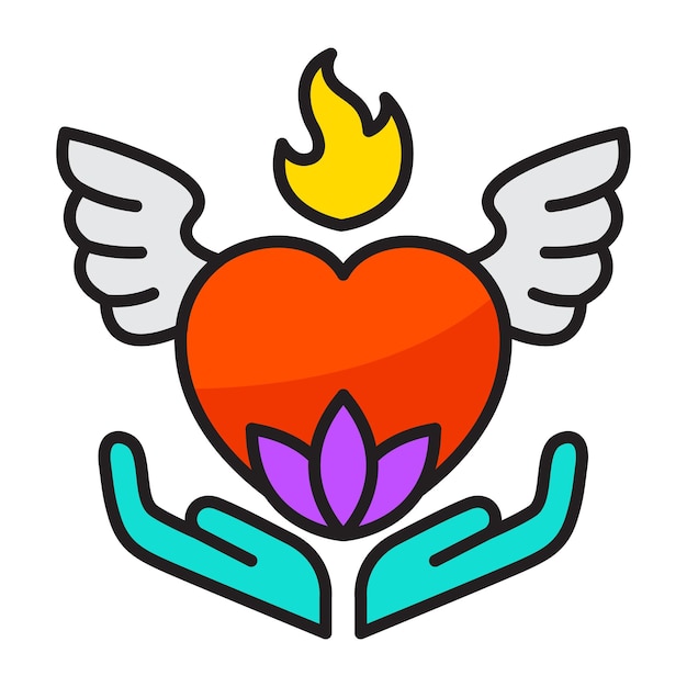 Vector icono de ángulo de amor con concepto día de la muerte diseño vectorial