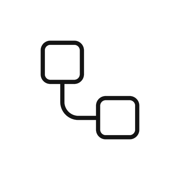 Icono anidado del diagrama aislado en fondo blanco