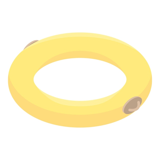 Vector icono de anillo amarillo inflable isométrico del icono de vector de anillo amarillo inflable para diseño web aislado sobre fondo blanco