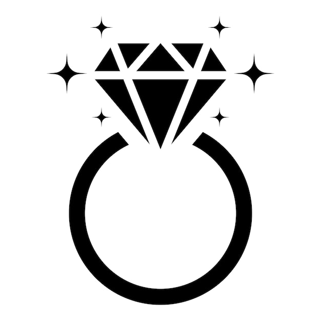 Icono de anillo de compromiso de diamantes anillo de bodas de diamantes
