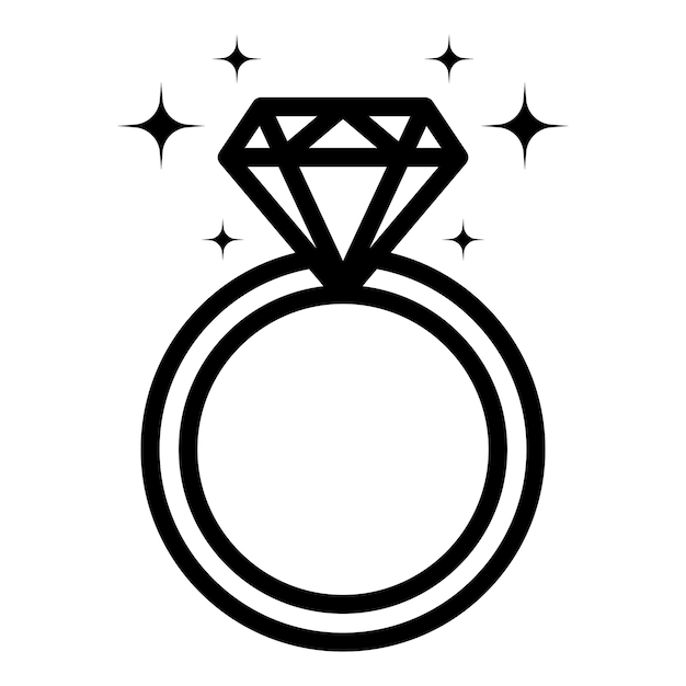 Icono de anillo de compromiso de diamantes anillo de bodas de diamantes