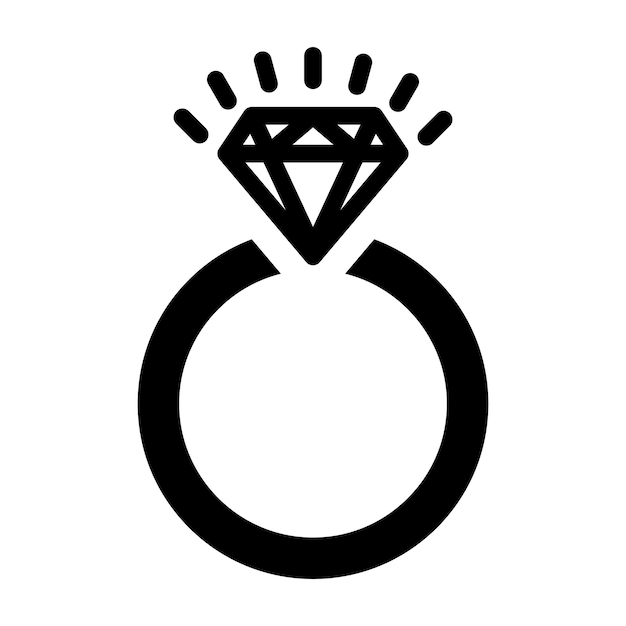 Icono de anillo de compromiso de diamantes anillo de bodas de diamantes