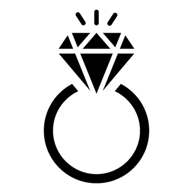Icono de anillo de compromiso de diamantes anillo de bodas de diamantes