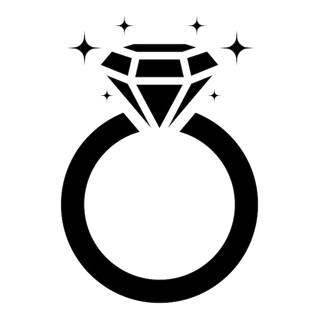 Icono de anillo de compromiso de diamantes anillo de bodas de diamantes