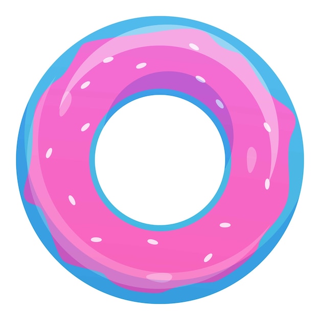 Icono de anillo inflable de donut Caricatura de icono de vector de anillo inflable de donut para diseño web aislado sobre fondo blanco