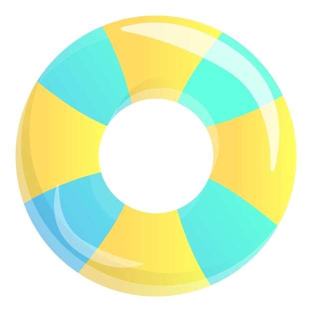 Icono de anillo inflable rayado Caricatura de icono de vector de anillo inflable rayado para diseño web aislado sobre fondo blanco