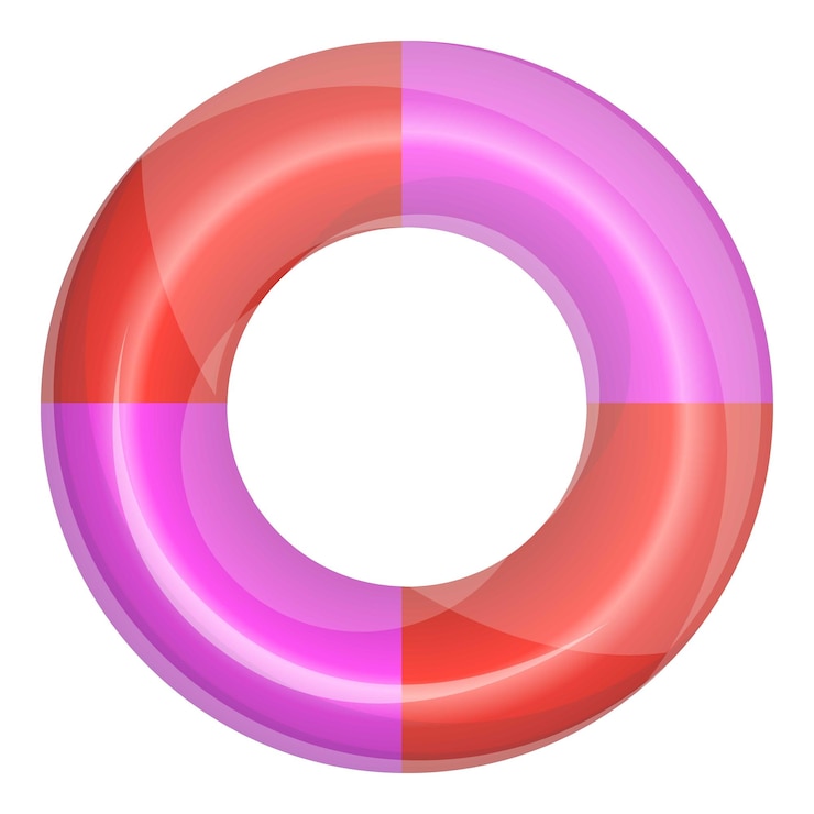 Vector icono de anillo inflado rosa rojo icono vectorial de anillo inflado rosa rojo para diseño web aislado sobre fondo blanco