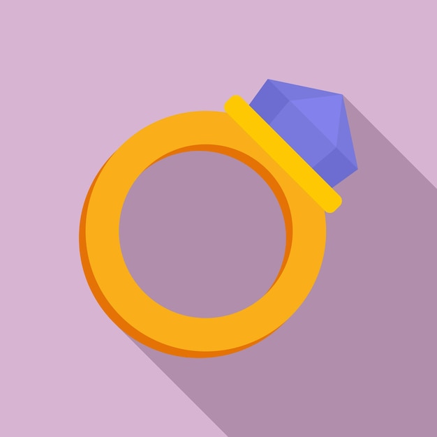 Icono de anillo mágico de oro Ilustración plana del icono de vector de anillo mágico de oro para diseño web