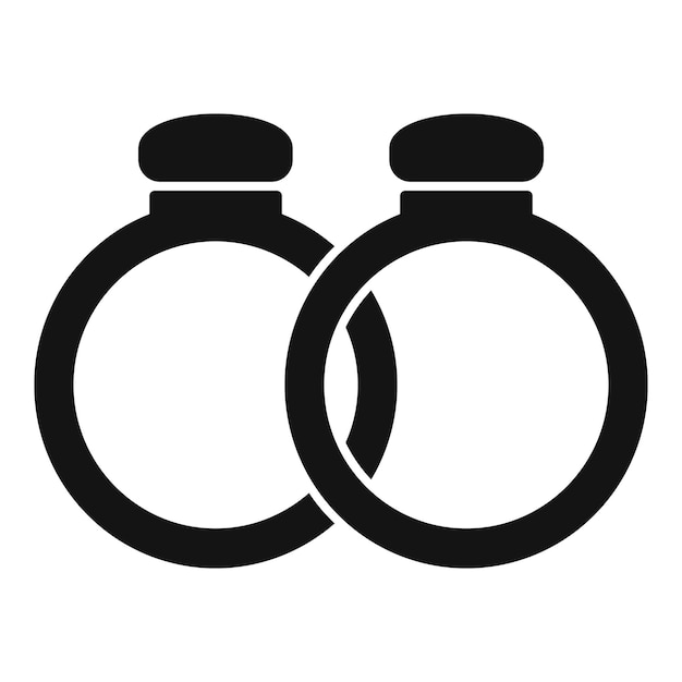 El icono de los anillos de matrimonio es un vector simple Planificador de eventos