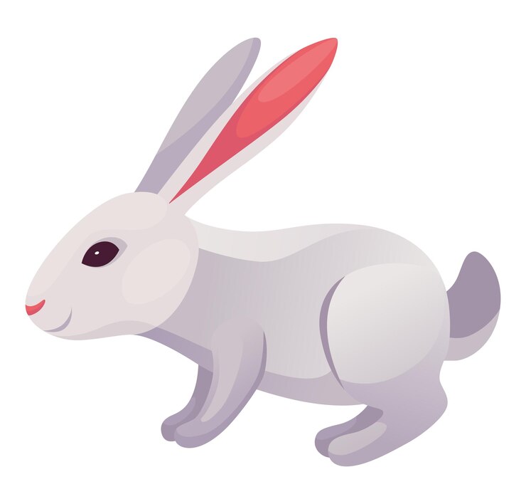 Vector icono de animación de conejo elemento de movimiento de salto o carrera de conejo para juego 2d velocidad correr liebre animal sprite hoja de movimiento ilustración vectorial aislada en fondo blanco
