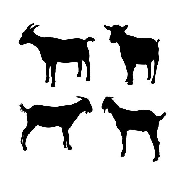 Icono de animal de la granja de cabra negra aislado sobre un fondo blanco