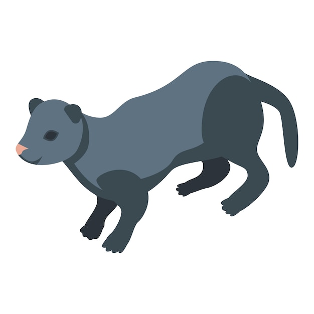 Icono de animal de naturaleza de visón Isométrico de icono de vector de animal de naturaleza de visón para diseño web aislado sobre fondo blanco
