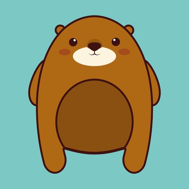 Icono de animal de oso kawaii