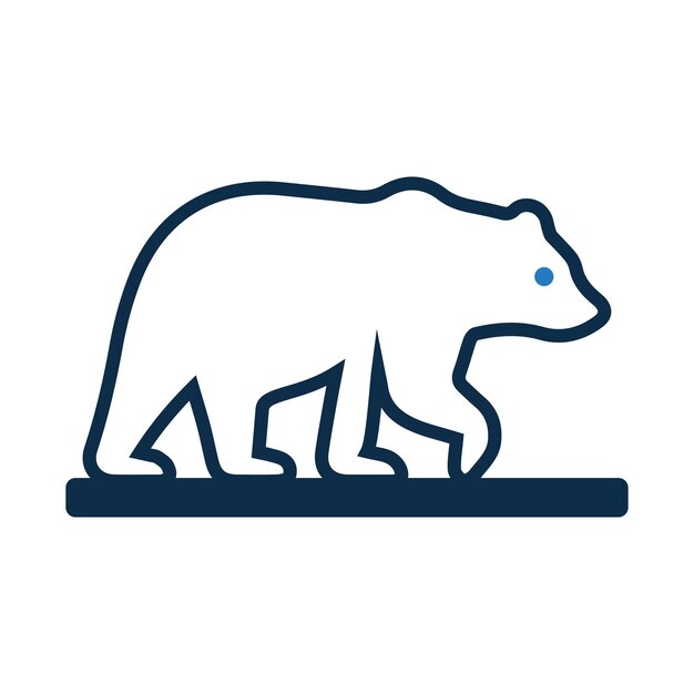 Ícono de animal salvaje oso Vector de color sencillo