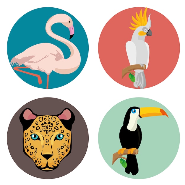 Icono de animales de verano tropical