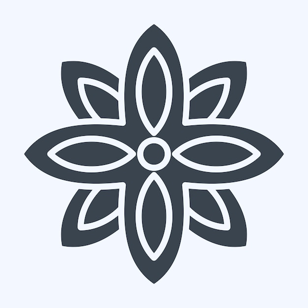 Icono de anís relacionado con el símbolo de la India estilo glifo diseño simple editable