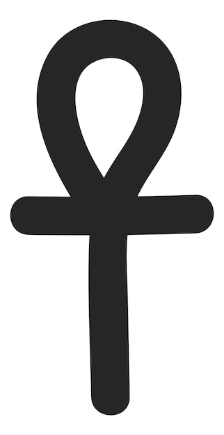 Icono de Ankh Símbolo oculto negro Signo de mitología