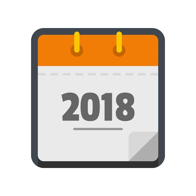 Icono de año nuevo calendario Ilustración plana del icono de vector de año nuevo calendario aislado sobre fondo blanco