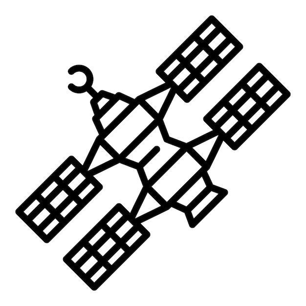 Icono de la antena de la estación espacial Icono vectorial de la antenA de la estación Espacial para el diseño web aislado en fondo blanco