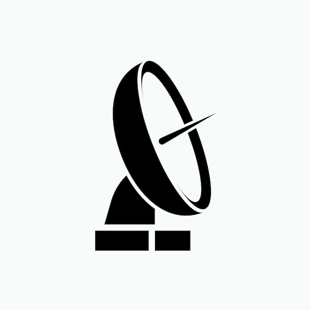 Icono de antena parabólica Vector del símbolo del elemento de radiodifusión de la red