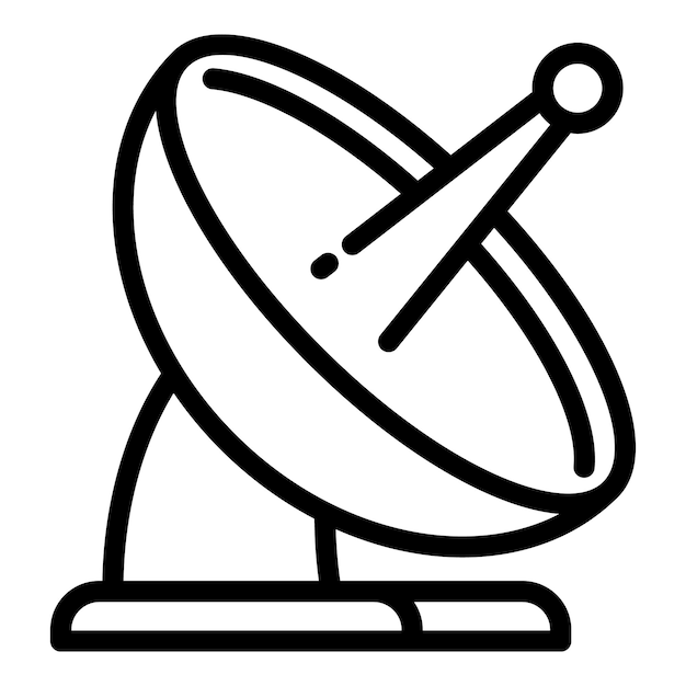Icono de antena satelital terrestre Icono de vector de antena satelital terrestre de esquema para diseño web aislado en fondo blanco