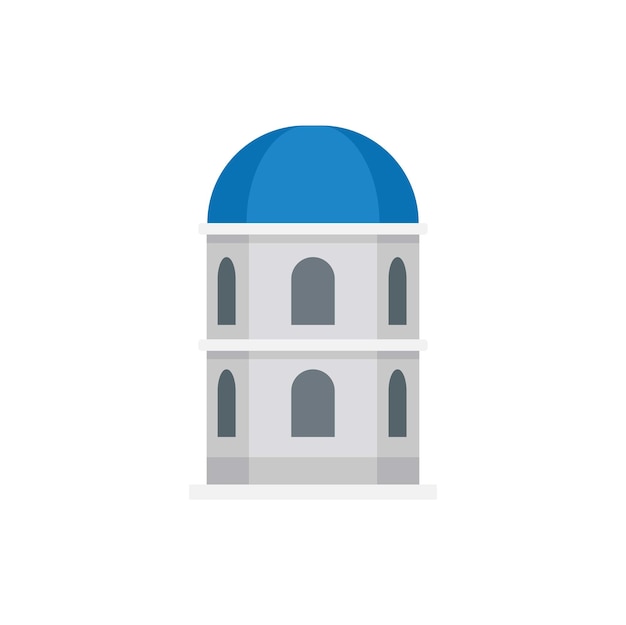 Vector icono de la antigua iglesia griega vector plano grecia santorini isla de viaje aislada