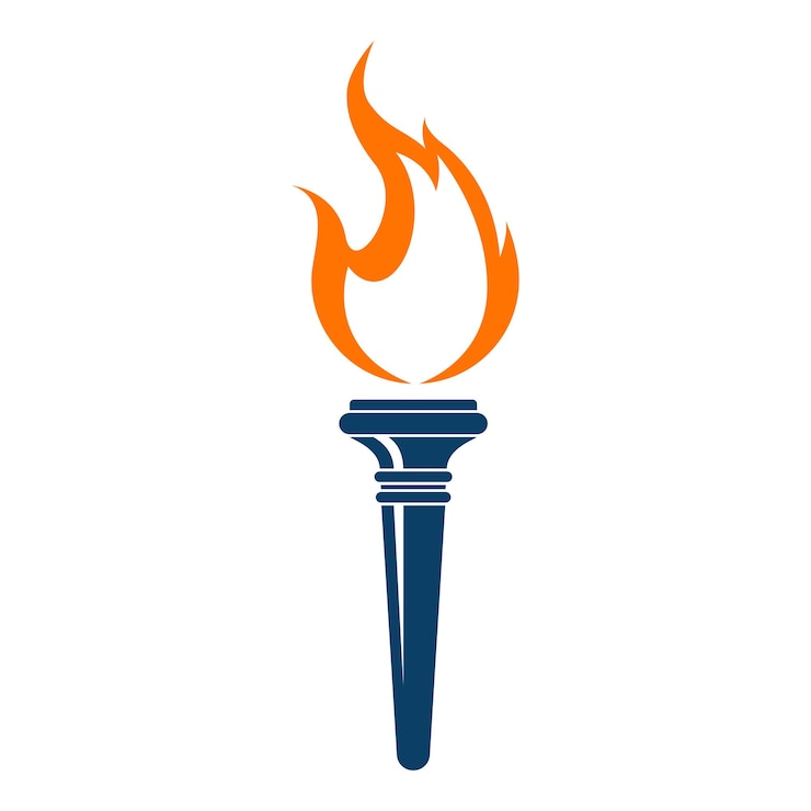 Vector icono de la antorcha aislado en fondo blanco