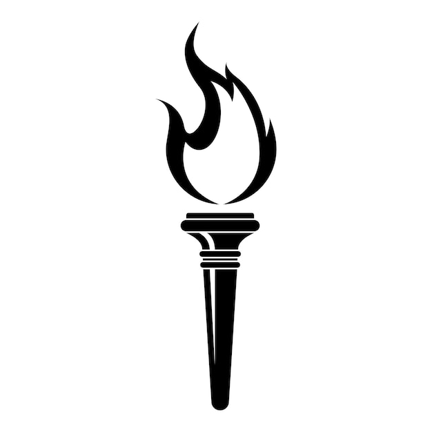 Icono de antorcha aislado sobre fondo blanco