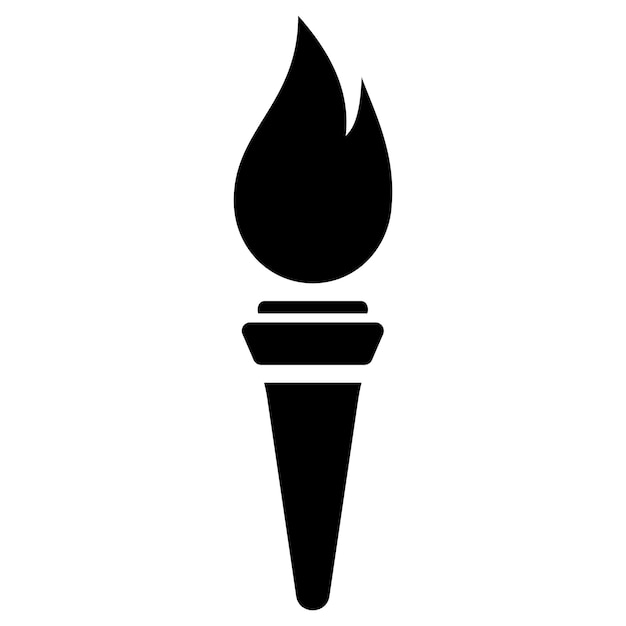Icono de antorcha aislado sobre fondo blanco